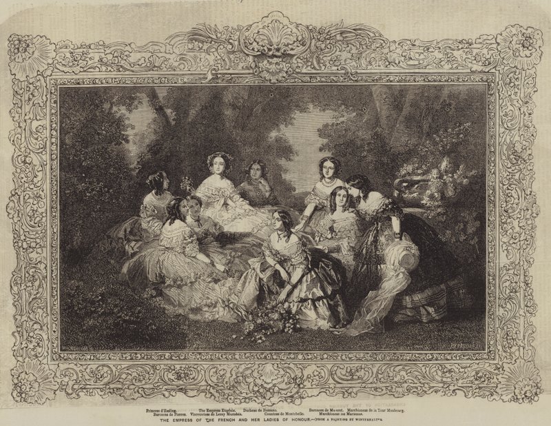 De keizerin van Frankrijk en haar hofdames door after Franz Xaver Winterhalter