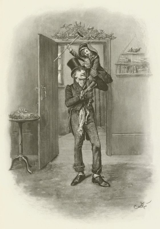 Bob Cratchit en Tiny Tim door after Frederick Barnard