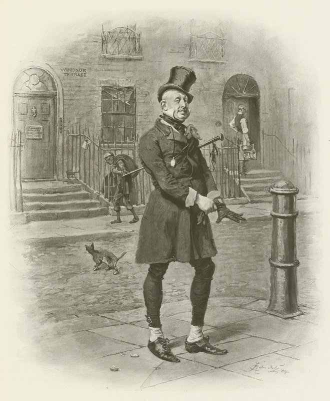 Mr Micawber door after Frederick Barnard