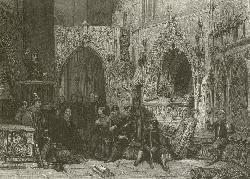Puriteinse soldaat predikt door after George Cattermole