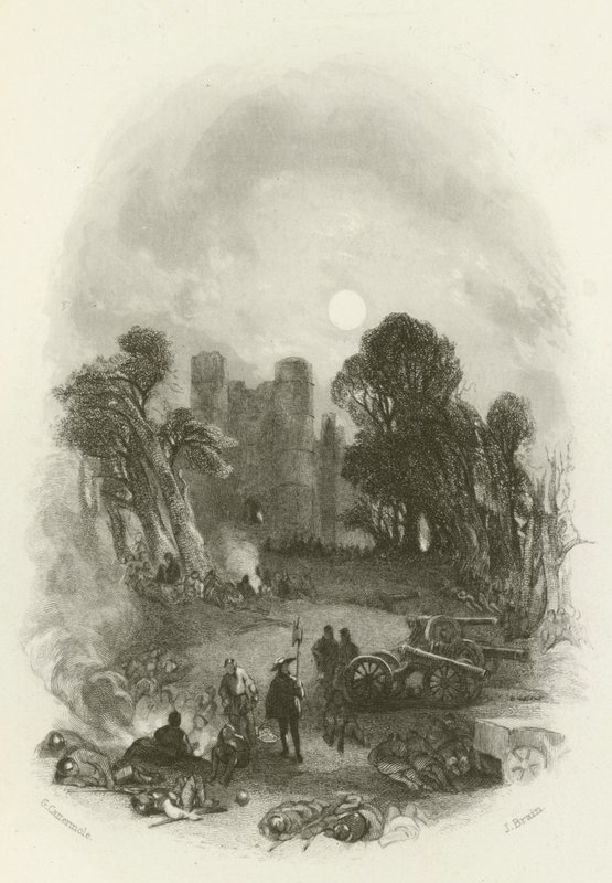 Het kamp van de koning, voor Donnington Castle door after George Cattermole