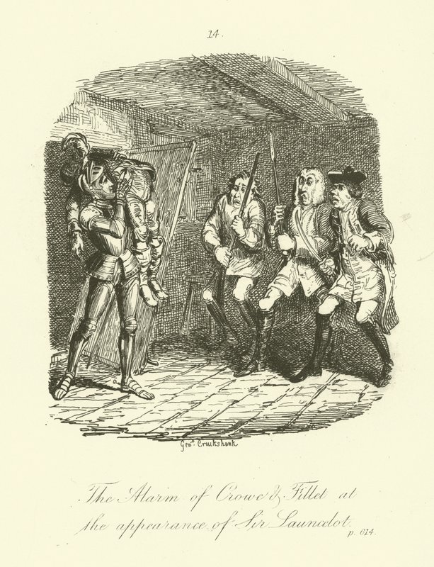 Illustratie voor Launcelot Greaves door Tobias Smollett door after George Cruikshank