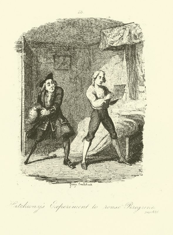 Illustratie voor Peregrine Pickle door Tobias Smollett door after George Cruikshank