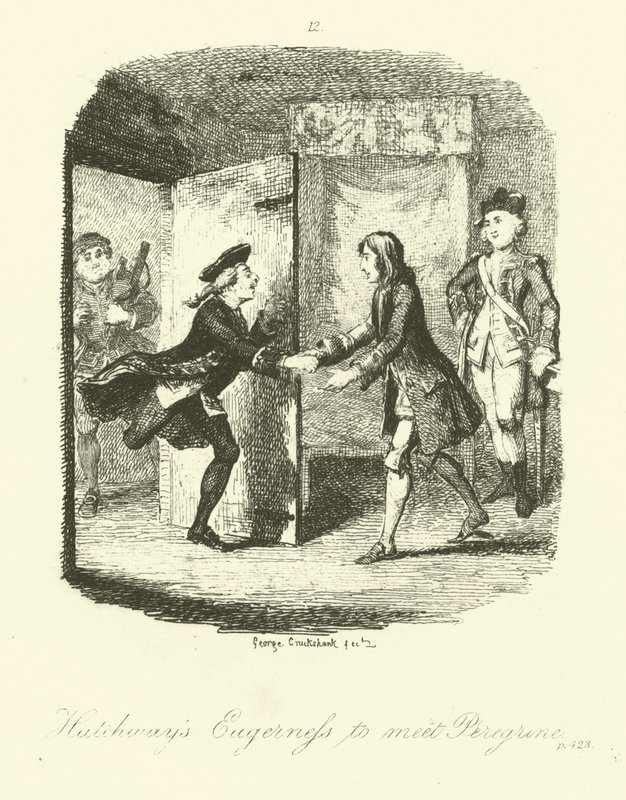 Illustratie voor Peregrine Pickle door Tobias Smollett door after George Cruikshank