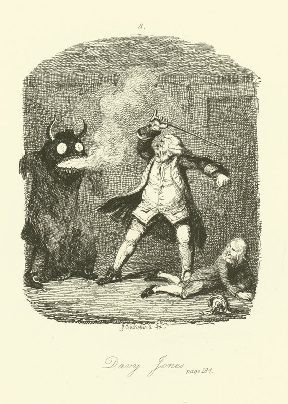 Illustratie voor Peregrine Pickle door Tobias Smollett door after George Cruikshank