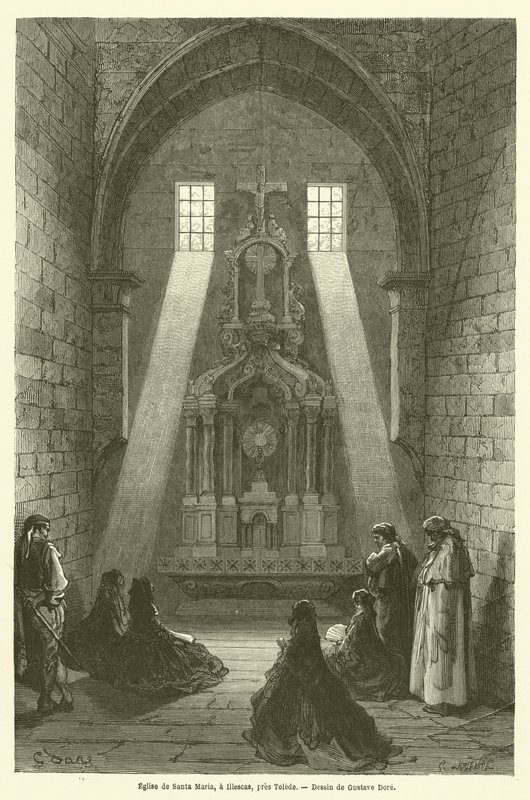 Kerk van Santa Maria, Illescas, nabij Toledo door Gustave after Dore