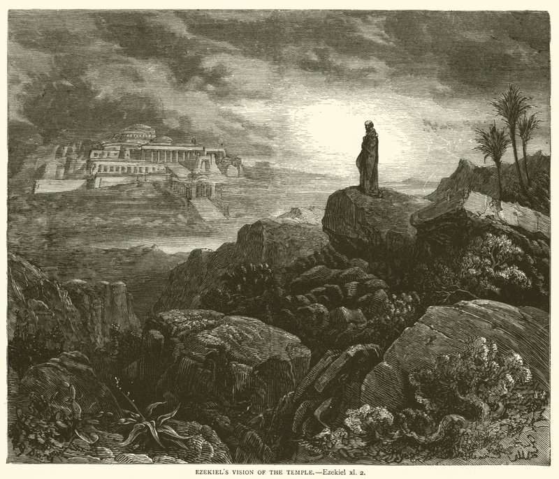 Ezechiëls visioen van de tempel, Ezechiël, xl, 2 door Gustave after Dore