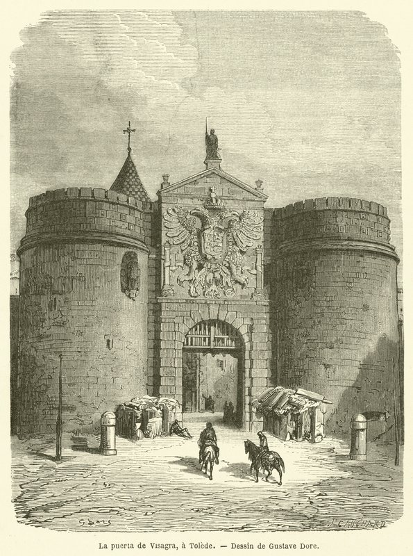 De poort van Visagra, Toledo door Gustave after Dore