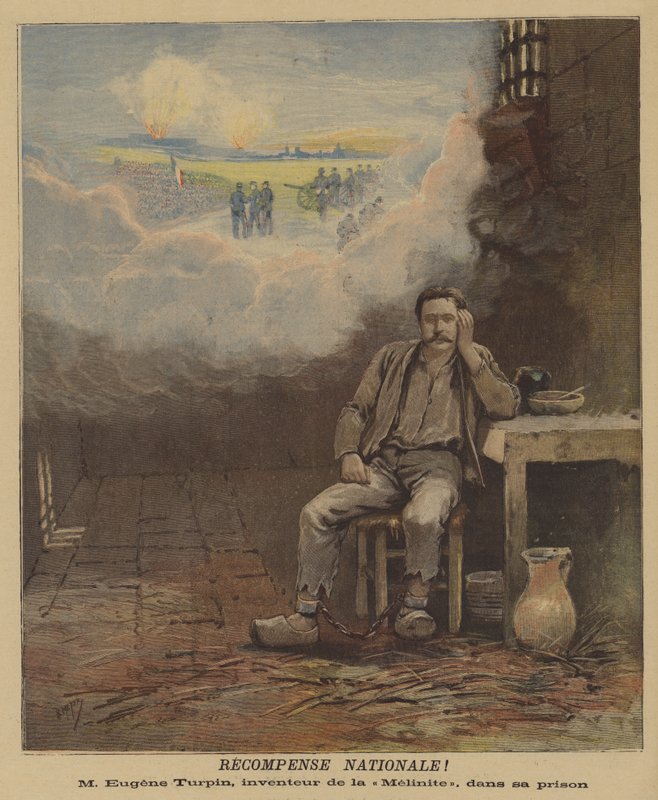 Eugene Turpin, uitvinder van het explosief Melinite, in de gevangenis door after Henri Meyer