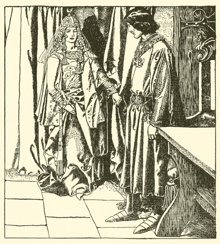 Koningin Morgana verschijnt aan Sir Launcelot door after Howard Pyle