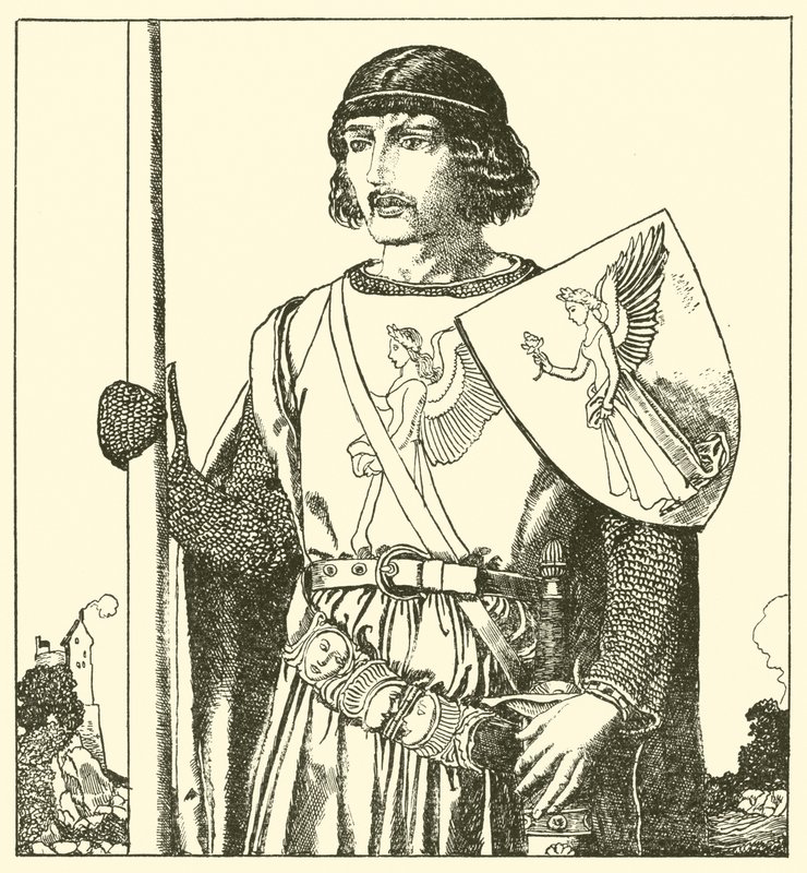 Sir Lamorack van Gales door after Howard Pyle