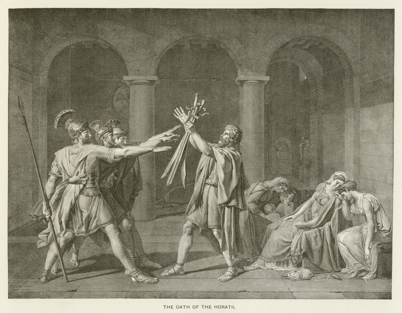 De eed van de Horatii door after Jacques Louis David