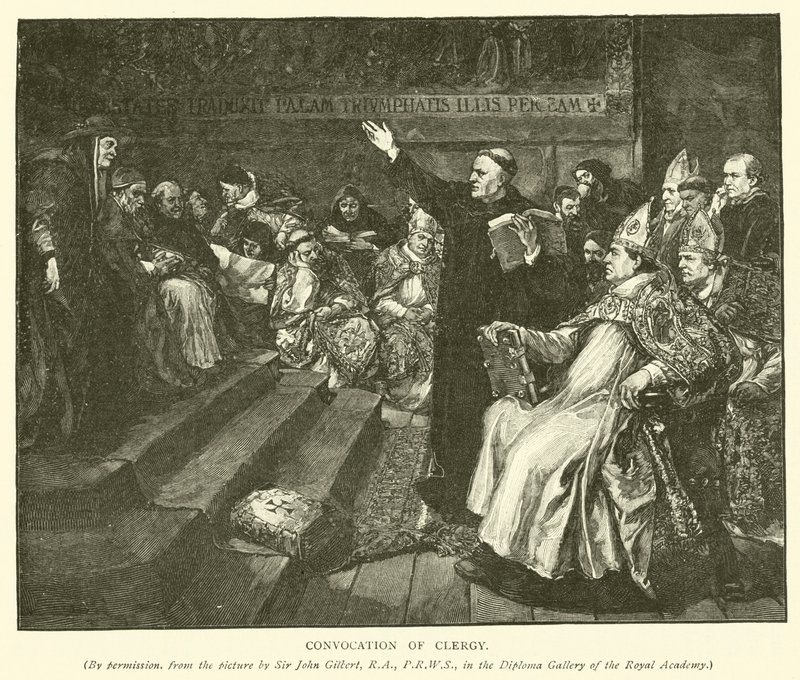 Bijeenkomst van geestelijken door after John Gilbert