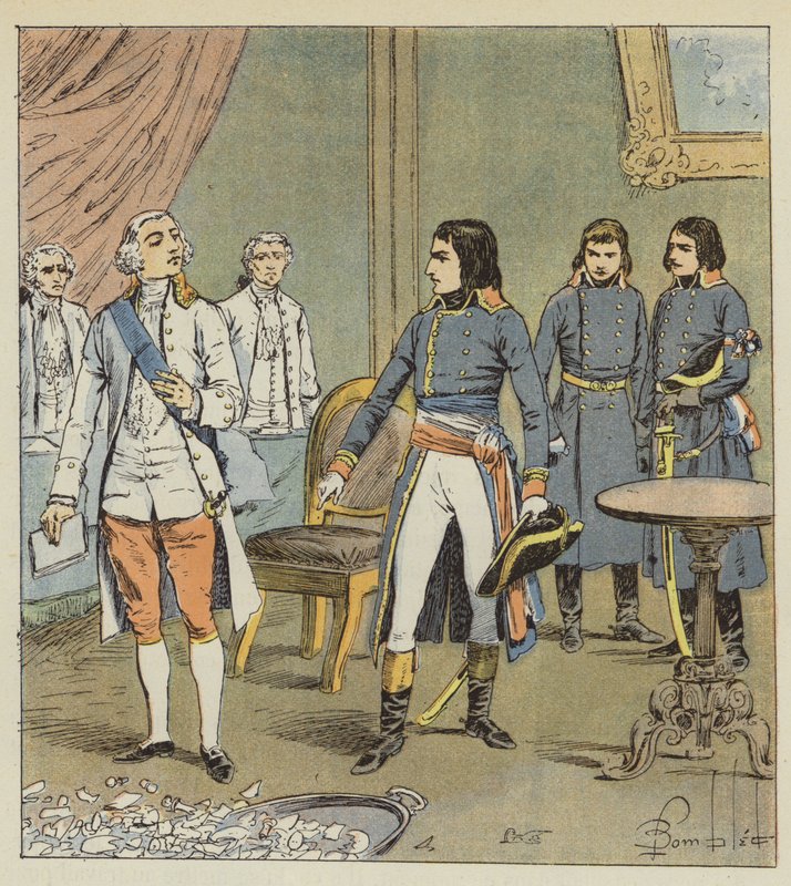 Bonaparte en de graaf van Cobentzel door after Louis Charles Bombled