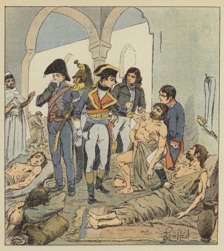 Bonaparte bezoekt de pestlijders van Jaffa door after Louis Charles Bombled