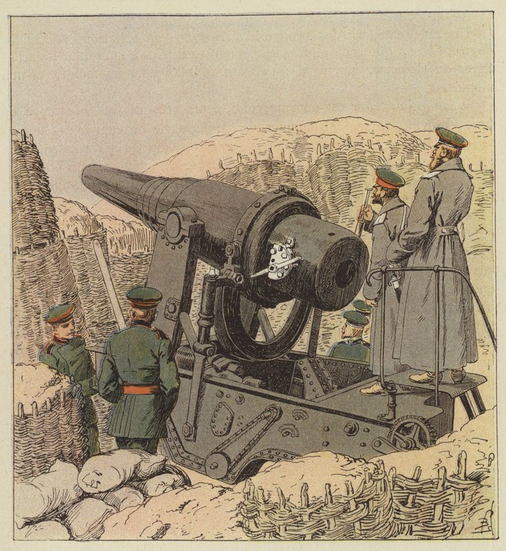 Russisch kustkanon van 9 inch door after Louis Charles Bombled