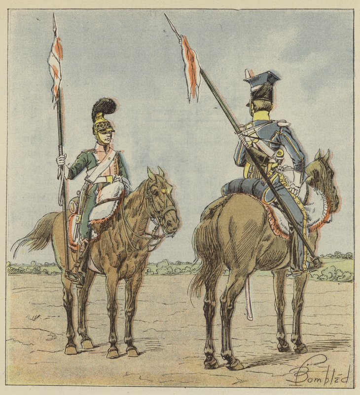 Chevau-legers, Franse lansiers, Poolse lansiers door after Louis Charles Bombled