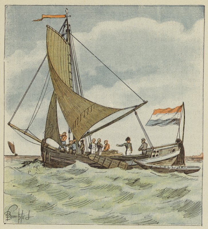 De Keizer schenkt een boot aan een Nederlandse piloot door after Louis Charles Bombled