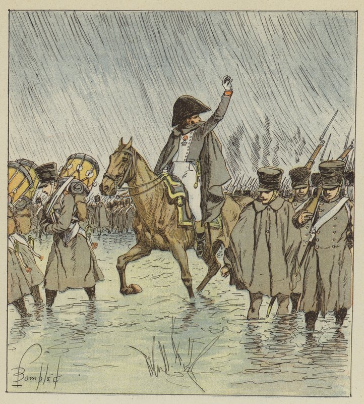 De overstroming verraste de troepen midden in de operatie door after Louis Charles Bombled
