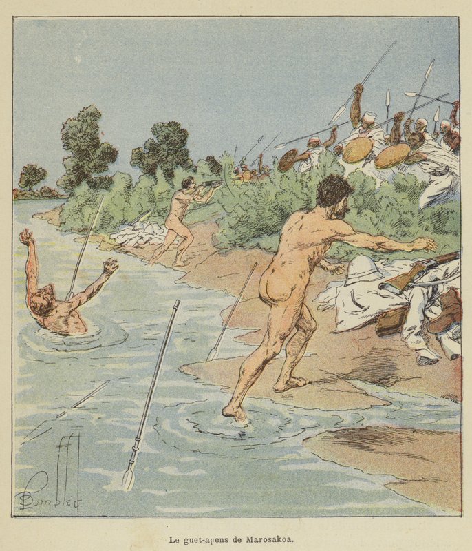 De hinderlaag van Marosakoa door after Louis Charles Bombled