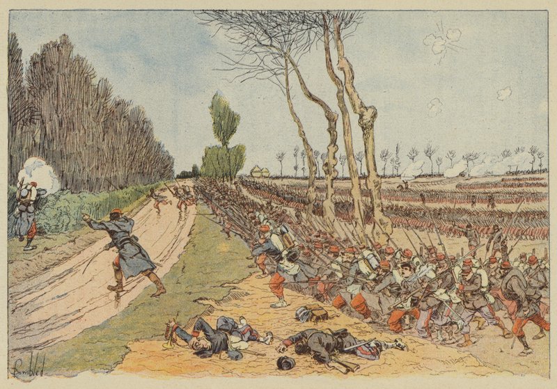 De Fransen nemen het park van Coulmiers in door after Louis Charles Bombled