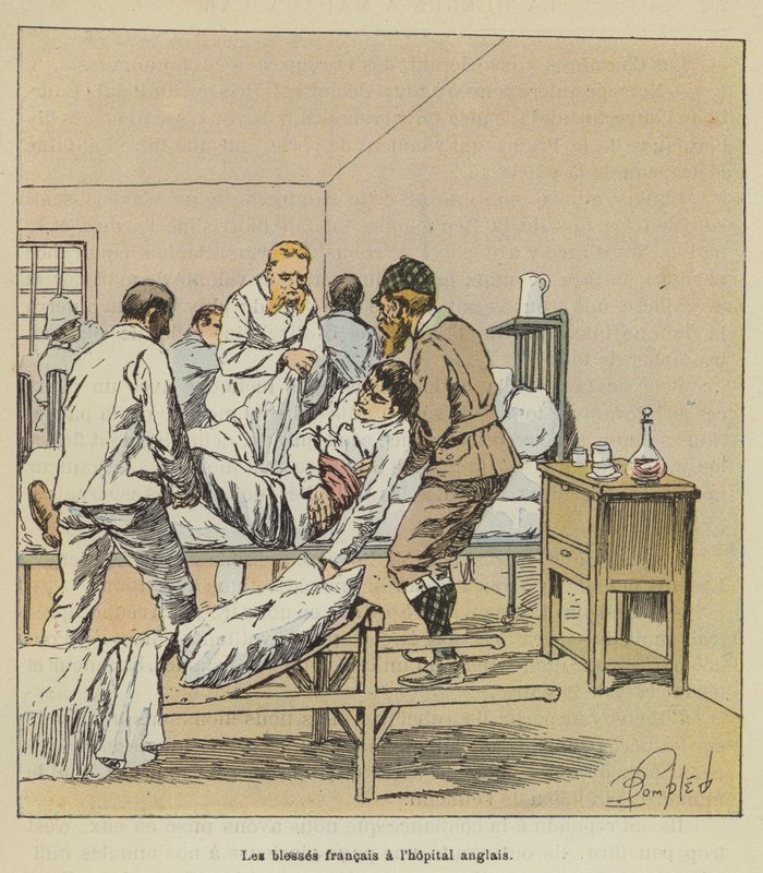 De gewonde Fransen in het Engelse ziekenhuis door after Louis Charles Bombled
