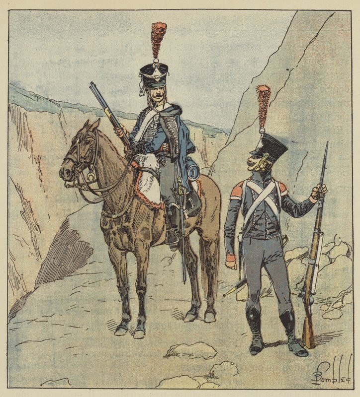 De aangrenzende provincies van de Turken hadden Kroatische regimenten door after Louis Charles Bombled