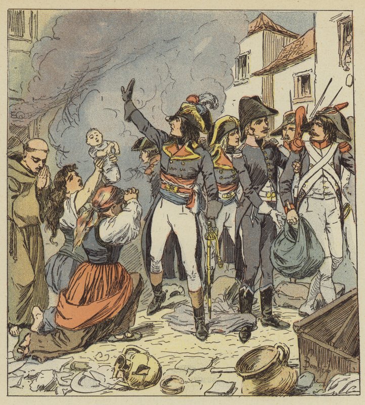Napoleon stopt de plundering van Rome door after Louis Charles Bombled