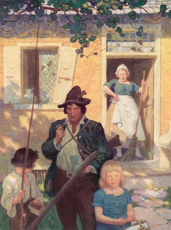 Illustratie voor Rip Van Winkle door after Newell Convers Wyeth