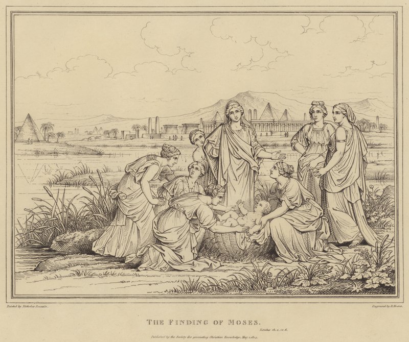 De Vondst van Mozes door after Nicolas Poussin
