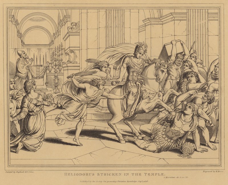 Heliodorus Geslagen in de Tempel door after Raphael