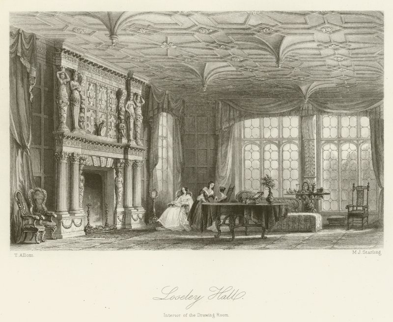 Loseley Hall, Interieur van de Tekenzaal door after Thomas Allom