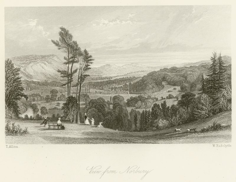 Uitzicht vanaf Norbury door after Thomas Allom