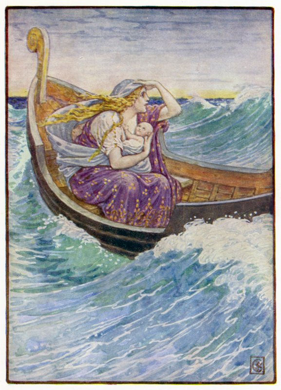 Twee dagen en twee nachten werd de boot heen en weer geslingerd door after Walter Crane