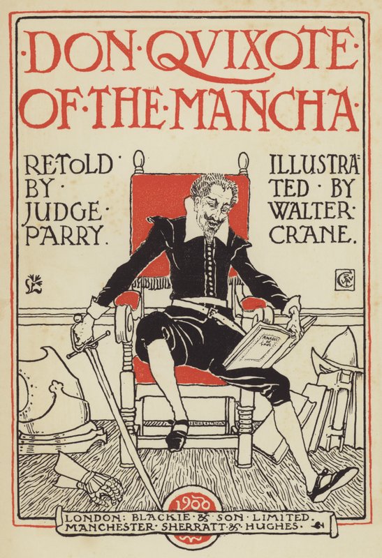 Titelpagina Illustratie voor Don Quichot van La Mancha door after Walter Crane