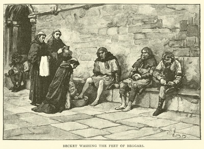 Becket wast de voeten van bedelaars door after William Henry Margetson