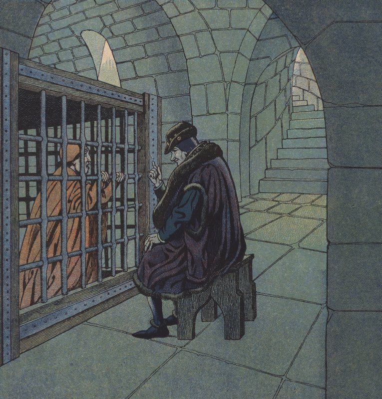 Koning Lodewijk XI van Frankrijk en kardinaal Balue door pseudonym for Onfray de Breville Jacques Job