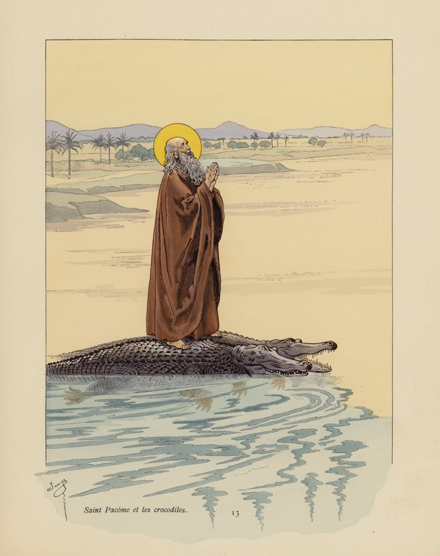 Sint Pachomius en de krokodillen door pseudonym for Onfray de Breville Jacques Job