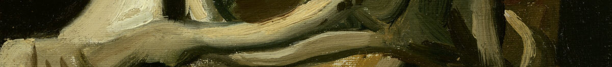 Kop van een skelet met een brandende sigaret (Vincent van Gogh), Detail: Rippen und Schlüsselbein
