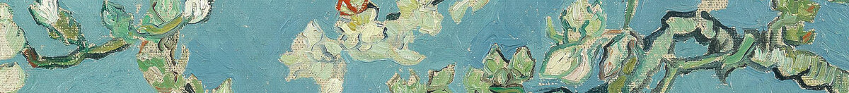 Amandelbloesem (Vincent van Gogh), Detail: Blütenzweige oben Mitte