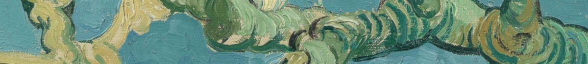 Amandelbloesem (Vincent van Gogh), Detail: Blüten am unteren Ast