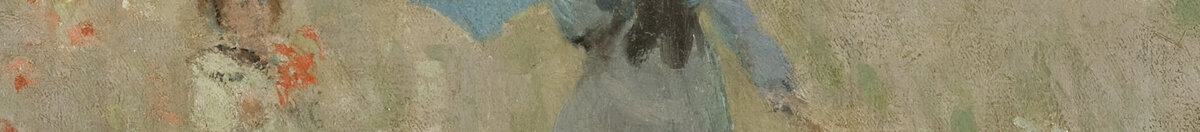 Wilde klaprozen bij Argenteuil (Claude Monet), Detail: Frau mit blauem Sonnenschirm
