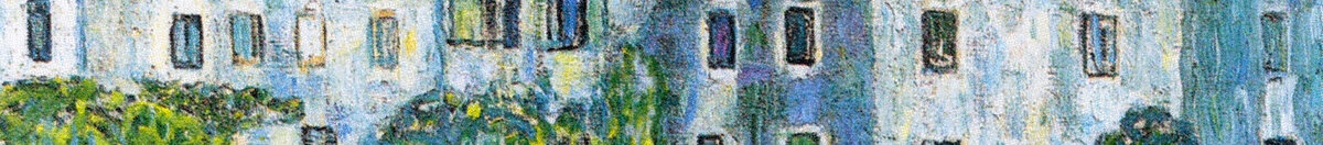 Kerk in Cassone (Gustav Klimt), Detail: Haus mit Fensterreihen