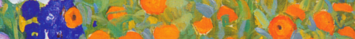 Boerentuin (Gustav Klimt), Detail: Orangefarbenes Ringelblumenmeer