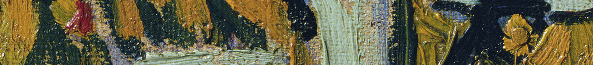 Caféterrasse, Place du Forum, Arles, 1888 (Vincent van Gogh), Detail: Kellner und Gäste unter der Markise