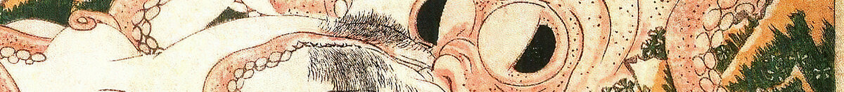 De droom van de vrouw van de visser (Katsushika Hokusai), Detail: Augen des großen Oktopus
