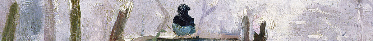 De ekster (Claude Monet), Detail: Elster auf dem Gattertor