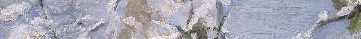 De ekster (Claude Monet), Detail: Verschneite Hausdächer