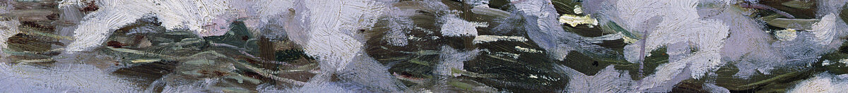 De ekster (Claude Monet), Detail: Schneebedeckte Hecke