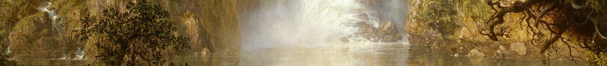 Het hart van de Andes (Frederic Edwin Church), Detail: Wasserfall mit Gischt